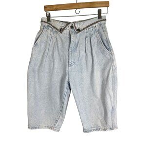 Vintage High Waist Denim Jean Shorts Floral Tapestry Retro Mom Indie Folk 80s